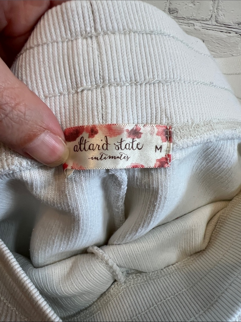 Altar’d State Cream Ribbed Sweatpants - Picture 2 of 6